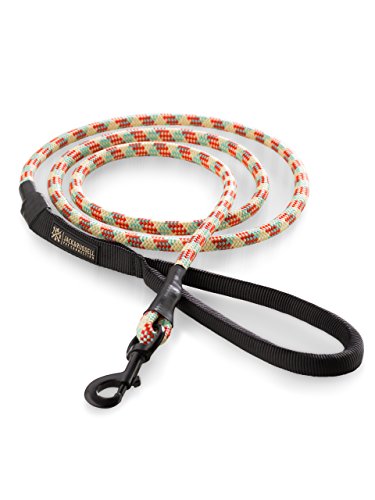 Jack & Russell Hundeleine Tajo aus hochwertigem Kletterseil mit Bolzenkarabiner Hunde Leine mit Soft-Grip Handschlaufe (Rot/Creme/Türkis) von Jack & Russell