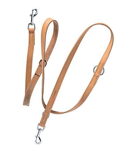 Jack & Russell Premium Fettleder Hundeleine Travis 2,0m - Hunde Lederleine extrem Stabil mit Edelstahl-Karabiner - Echtleder Leine mehrfach verstellbar – Travis (Hellbraun) von Jack & Russell