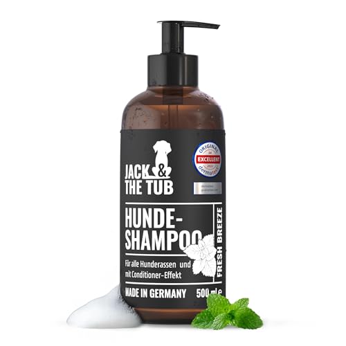 Jack & the Tub Hundeshampoo 500ml Caribbean Breeze - Black Edition, Hunde Shampoo mit Conditioner und frischem Kokos Duft von Jack & the Tub