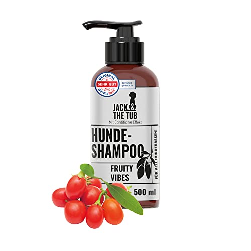 Jack & the Tub Hundeshampoo 500ml Fruity Vibes - Black Edition, Hunde Shampoo mit Conditioner und frischem Goji-Beeren Duft von Jack & the Tub