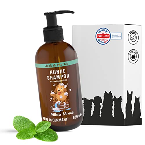 Jack & the Tub Hundeshampoo Milde Minze 500 ml – Shampoo für Hunde mit Conditioner und frischem Minz Duft von Jack & the Tub