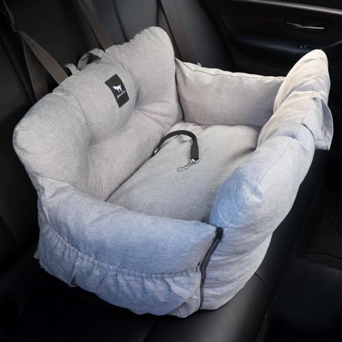 JACKO & CO - Großer Premium-Hunde-Autositz für mittelgroße bis große Hunde unter 22,7 kg, tragbares Reise-Autobett für den Rücksitz mit Sicherheitsschnallen, maschinenwaschbar und wasserabweisend JACKO & CO - Großer Premium-Hunde-Autositz für mittelgroße bis große Hunde unter 22,7 kg, tragbares Reise-Autobett für den Rücksitz mit Sicherheitsschnallen, maschinenwaschbar und wasserabweisend von Jacko & Co