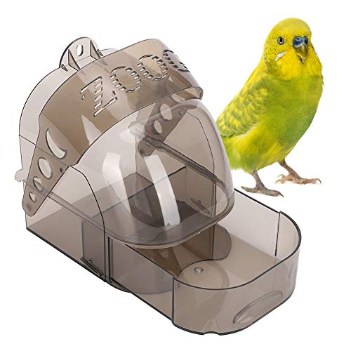 Jacksking Fütterungsbox, Thicken Grey Black Plastic Multifunktions-Vogelbad, für Little Birds Canary von Jacksking