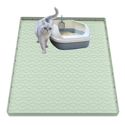 Jacooxi Katzenklo Matte, Silikon, große Katzenstreu, Fangmatte für Katzentoilette, 78,7 x 55,9 cm, wasserdicht und rutschfest, langlebig und leicht zu reinigen, Grün Jacooxi Katzenklo Matte, Silikon, große Katzenstreu, Fangmatte für Katzentoilette, 78,7 x 55,9 cm, wasserdicht und rutschfest, langlebig und leicht zu reinigen, Grün von Jacooxi