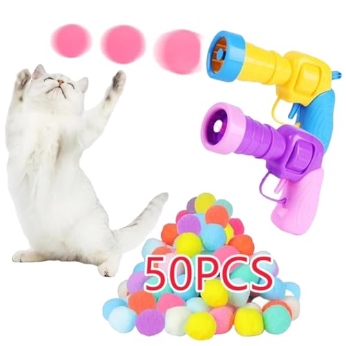 Katzenspielzeug-Bälle, 50 Stück 3,1 cm Katzen-Bälle und 2 Katzenball-Spielzeugwerfer, bunte und weiche interaktive Katzenbälle, aktives Katzenübungsspielzeug für Indoor-Katzen (50 Stück Katzenbälle Katzenspielzeug-Bälle, 50 Stück 3,1 cm Katzen-Bälle und 2 Katzenball-Spielzeugwerfer, bunte und weiche interaktive Katzenbälle, aktives Katzenübungsspielzeug für Indoor-Katzen (50 Stück Katzenbälle von Jacsoii