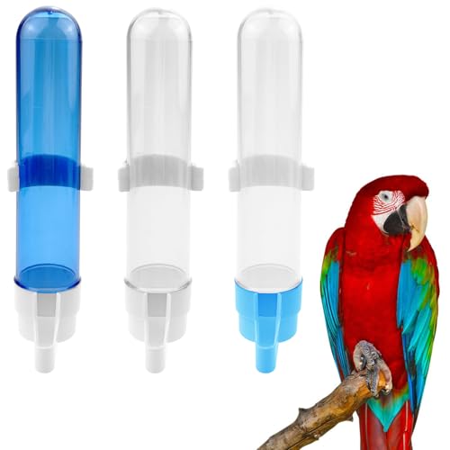 Vogel-Wasserspender, automatischer Vogel-Wasserspender, hängende Vogel-Wasserflasche für Papageien, Wellensittiche, Nymphensittiche, 120 ml hängende Wasserflaschen für einfaches Nachfüllen und von Jaczora