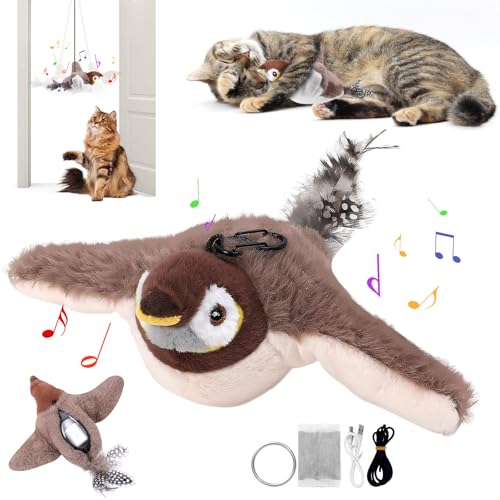 Jadyon Katzenspielzeug Elektrisch Vogel Zur SelbstbeschäFtigung, Katzenspielzeug Vogel, Interaktives Automatisches Mit Katzenminze, Vogelspielzeug FüR Katzen FüR Katzen Zum Spielen Treten von Jadyon