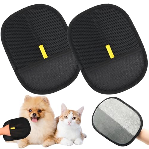 Jadyon 2Stück Fellmagnet Handschuh Katzenhaare, Tierhaarentferner Handschuh, Pet Hair Remover Glove, Fell Magnet, Wiederverwendbare, Zur Reinigung, Epilation Und Fellpflege Von Katzen Und Hunden von Jadyon