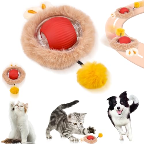Katzenball Elektrisch, Interaktives Spielzeug für Katzen und Hunde, Chewie Rolling Ball, USB Aufladbar, Drei Arbeitsmodi, 360° Smart Ball von Jadyon