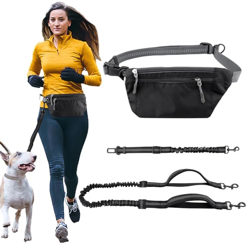 Jaeskeclip Hundeleine mit Tasche, 3 Stück, Taillenleine für Spaziergänge mit dem Hund, Hüftgurt, Bauchtasche mit weichen Polsterungen, zum Spazierengehen, Wandern, Radfahren, Laufen Jaeskeclip Hundeleine mit Tasche, 3 Stück, Taillenleine für Spaziergänge mit dem Hund, Hüftgurt, Bauchtasche mit weichen Polsterungen, zum Spazierengehen, Wandern, Radfahren, Laufen von Jaeskeclip