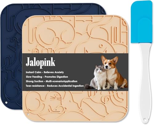 Jalopink Schleckmatte Hunde Leckmatte mit Saugnapf für langsames Fressen, zur Linderung von Angstzuständen, für Große, Kleine Hunde, Katzen, Welpen für Baden, Fellpflege von Jalopink