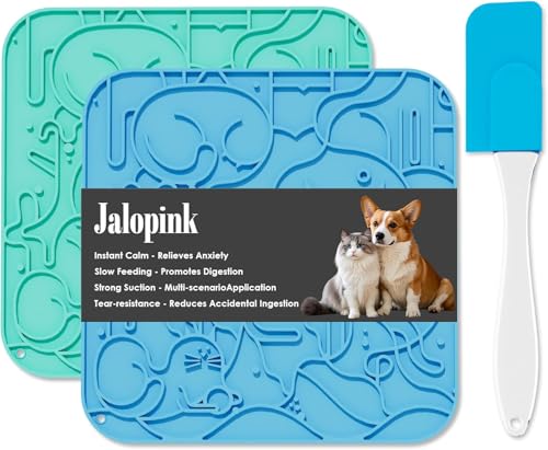 Jalopink Schleckmatte Hunde Leckmatte mit Saugnapf für langsames Fressen, zur Linderung von Angstzuständen, für Große, Kleine Hunde, Katzen, Welpen für Baden, Fellpflege von Jalopink