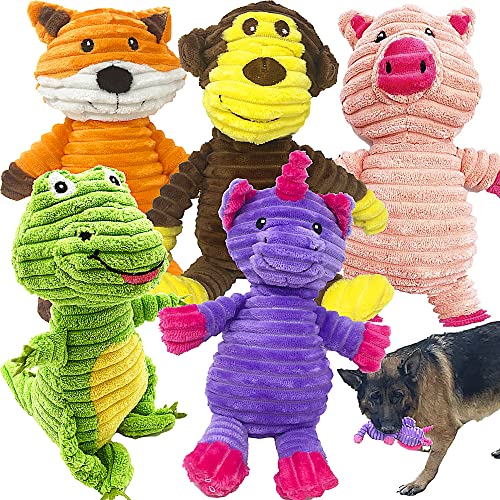 Jalousie Plüschtier-Sortiment für Welpen, Haustiere, Mutt, Quietschspielzeug für mittelgroße und große Hunde, 5 Stück Jalousie Plüschtier-Sortiment für Welpen, Haustiere, Mutt, Quietschspielzeug für mittelgroße und große Hunde, 5 Stück von Jalousie
