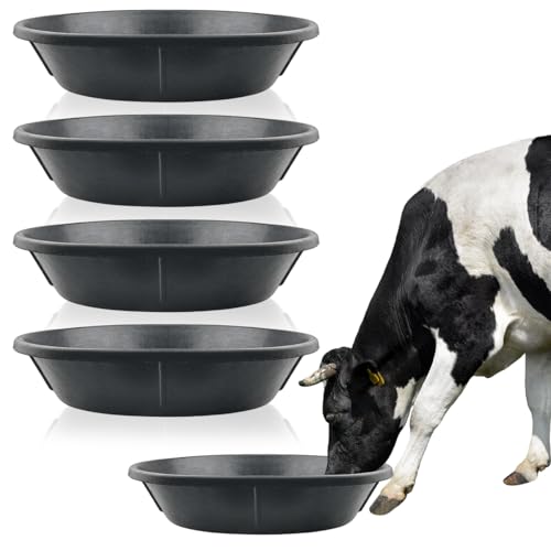 Jamceoceo Gummi-Futterpfanne, 44 x 14 cm, Futtereimer für Pferde, Kuh, Schaf, Hund, Schwein, Huhn, Staubbad und andere Tierfutterbehälter, 4 Stück von Jamceoceo