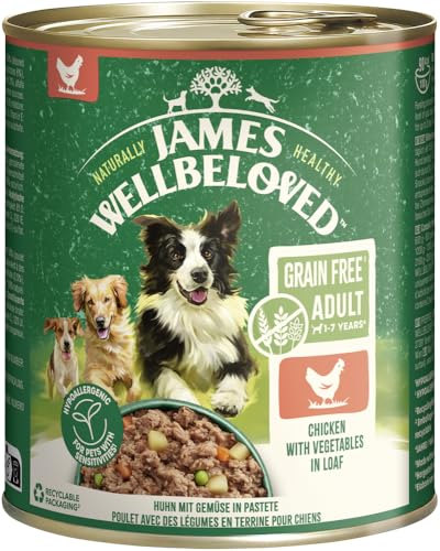JAMES WELLBELOVED Hund Dose Getreidefrei Huhn Pastete 6x800g von James Wellbeloved
