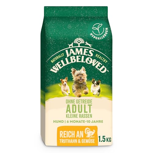 James WELLBELOVED™ Hund Trocken ohne Getreide für kleine Hunde Truthahn & Gemüse 1,5kg von James Wellbeloved