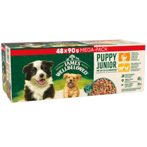 James Wellbeloved Getreidefreies Hundefutter für Welpen mit Pute, Lamm und Huhn im Soßenbeutel, 48 x 90 g James Wellbeloved Getreidefreies Hundefutter für Welpen mit Pute, Lamm und Huhn im Soßenbeutel, 48 x 90 g von James Wellbeloved
