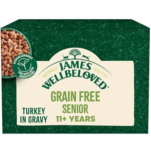 James Wellbeloved Getreidefreies Senior 11+ Hundefutter mit Truthahn im Soßenbeutel, 12 x 90 g James Wellbeloved Getreidefreies Senior 11+ Hundefutter mit Truthahn im Soßenbeutel, 12 x 90 g von James Wellbeloved