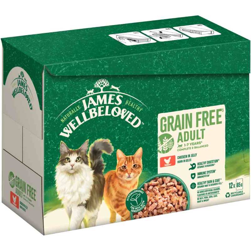 James Wellbeloved Grain Free Adult Cat Huhn in Gelee - 12 x 85 g James Wellbeloved Grain Free Adult Cat Huhn in Gelee - 12 x 85 g von James Wellbeloved