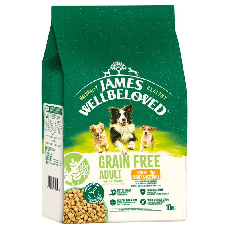 James Wellbeloved Grain Free Adult Dog Hypoallergenic Truthahn & Gemüse - Sparpaket: 2 x 10 kg von James Wellbeloved