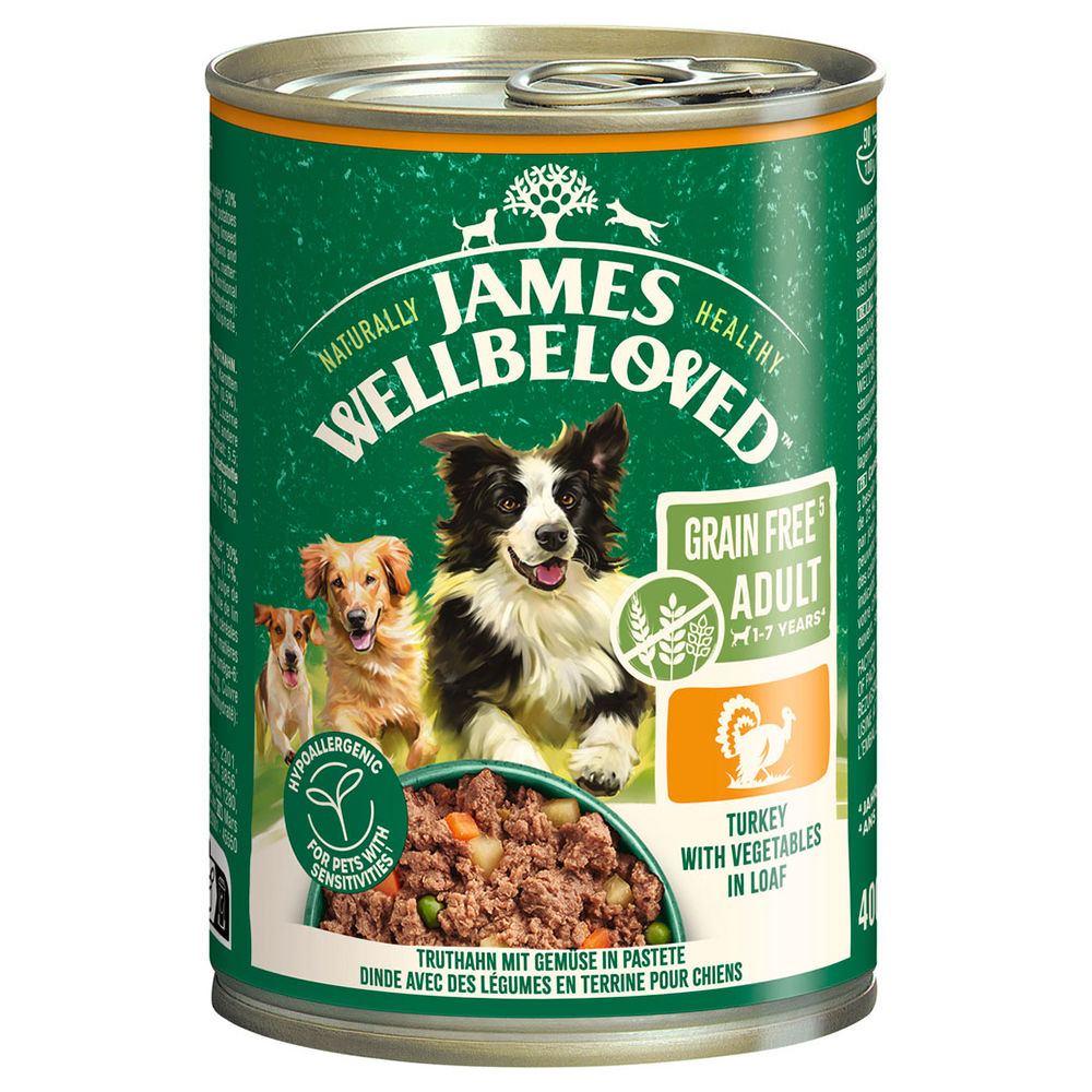 James Wellbeloved Hypoallergenic zum Sonderpreis! - 6 x 400 g Adult Grain Free Truthahn in Pastete James Wellbeloved Hypoallergenic zum Sonderpreis! - 6 x 400 g Adult Grain Free Truthahn in Pastete von James Wellbeloved
