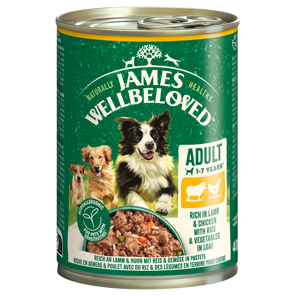 James Wellbeloved Hypoallergenic zum Sonderpreis! - 6 x 400 g Adult Lamm & Huhn in Pastete James Wellbeloved Hypoallergenic zum Sonderpreis! - 6 x 400 g Adult Lamm & Huhn in Pastete von James Wellbeloved
