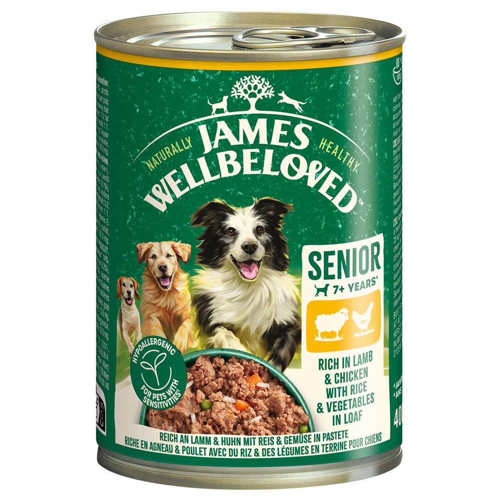 James Wellbeloved Hypoallergenic zum Sonderpreis! - 6 x 400 g Senior Lamm & Huhn in Pastete James Wellbeloved Hypoallergenic zum Sonderpreis! - 6 x 400 g Senior Lamm & Huhn in Pastete von James Wellbeloved