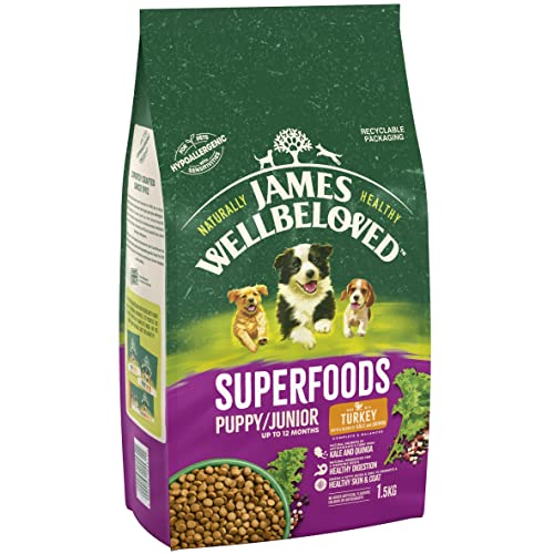 James Wellbeloved Superfoods Dry Puppy Junior Truthahn mit Grünkohl & Quinoa, 1,5 kg James Wellbeloved Superfoods Dry Puppy Junior Truthahn mit Grünkohl & Quinoa, 1,5 kg von James Wellbeloved