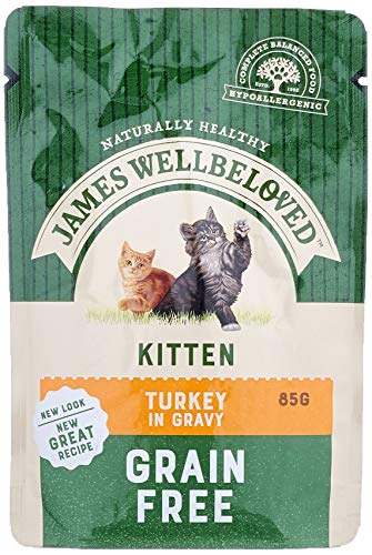 James Wellbeloved getreidefrei Kätzchen Nassfutter (12 Beutel) (12 x 85g) (Pute) von James Wellbeloved