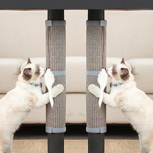 JanYoo 2 Stück Katze Kratzschutz Katzenkratzmatte Möbelschutz Pet Tischbein Katzenkratzer Kratzmatte für Katze Cat Scratcher Katzenkratzmatte Sofa Kratzbrett 50×25 cm (Grau von JanYoo