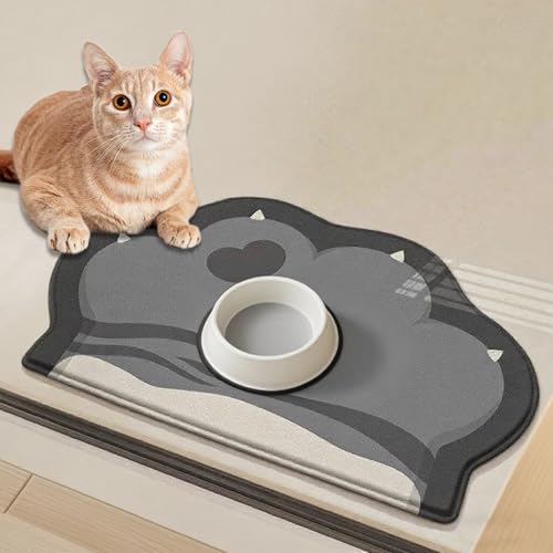 JanYoo 60 X 40 cm Napfunterlage Hund Katzen Groß, Futternapf Unterlage rutschfeste Saugfähige Katzennapf Futtermatte Katze Hundenapf Matte Futterunterlage für Hunde und Katzen JanYoo 60 X 40 cm Napfunterlage Hund Katzen Groß, Futternapf Unterlage rutschfeste Saugfähige Katzennapf Futtermatte Katze Hundenapf Matte Futterunterlage für Hunde und Katzen von JanYoo