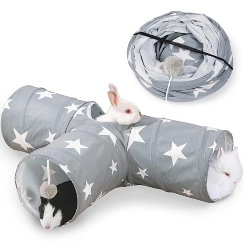 JanYoo Bunny Kaninchen Tunnel 3-Wege Meerschweinchen-Tunnel Hasen Spieltunnel Faltbarer Kleintier Aktivität Tunnel für Kaninchenversteck, KleintierAktivitätsrohr, Spielzeug JanYoo Bunny Kaninchen Tunnel 3-Wege Meerschweinchen-Tunnel Hasen Spieltunnel Faltbarer Kleintier Aktivität Tunnel für Kaninchenversteck, KleintierAktivitätsrohr, Spielzeug von JanYoo