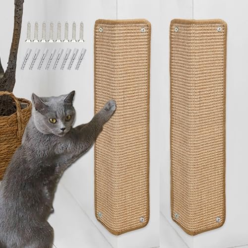 JanYoo Katze Kratzschutz Katzenkratzmatte Sisal Katzenkratzmatte Kratzmatte für Katze Katzenkratzmatte für Sofa Möbel Tür Kratzschutz 60 × 25 cm(Braun) von JanYoo