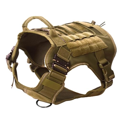 Janety Taktisches Hundegeschirr für große und mittlere Hunde, Anti Zug Hundeweste mit verstellbaren Trägern Metallschnallen, robust und atmungsaktiv, für Training und Outdoor Aktivitäten, Khaki M Janety Taktisches Hundegeschirr für große und mittlere Hunde, Anti Zug Hundeweste mit verstellbaren Trägern Metallschnallen, robust und atmungsaktiv, für Training und Outdoor Aktivitäten, Khaki M von Janety
