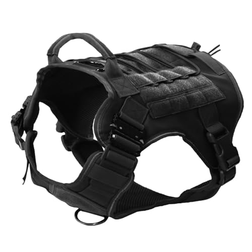 Janety Taktisches Hundegeschirr für große und mittlere Hunde, Anti Zug Hundeweste mit verstellbaren Trägern Metallschnallen, robust und atmungsaktiv, für Training und Outdoor Aktivitäten, Schwarz L Janety Taktisches Hundegeschirr für große und mittlere Hunde, Anti Zug Hundeweste mit verstellbaren Trägern Metallschnallen, robust und atmungsaktiv, für Training und Outdoor Aktivitäten, Schwarz L von Janety