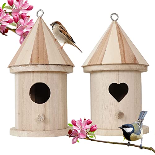 Vogelhäuschen zum Aufhängen, Vogelhäuser für Garten, 8 x 16 cm, Vogelhaus-Set, Nistkästen für Wildvögel, Schwalbe Rotkehlchen, Nistkasten, Vogelhaus-Kits für Kinder, Gartendekorationen für kleine Vögel, 2 Stück Vogelhäuschen zum Aufhängen, Vogelhäuser für Garten, 8 x 16 cm, Vogelhaus-Set, Nistkästen für Wildvögel, Schwalbe Rotkehlchen, Nistkasten, Vogelhaus-Kits für Kinder, Gartendekorationen für kleine Vögel, 2 Stück von Jannity