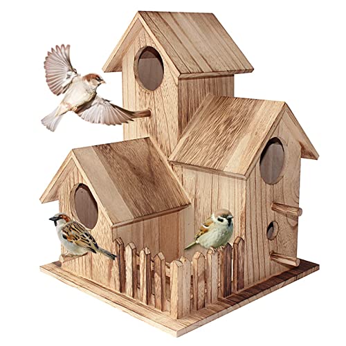 Vogelhäuser für Garten für Zaun, Vogelnistkästen Garten kleine Vögel, Nistkästen für Rotkehlchen, Holz Vogelhaus außen 3 in 1, Vogelhotel für Terrasse Stehende Dekorationen Basteln Bemalen (Retro) Vogelhäuser für Garten für Zaun, Vogelnistkästen Garten kleine Vögel, Nistkästen für Rotkehlchen, Holz Vogelhaus außen 3 in 1, Vogelhotel für Terrasse Stehende Dekorationen Basteln Bemalen (Retro) von Jannity