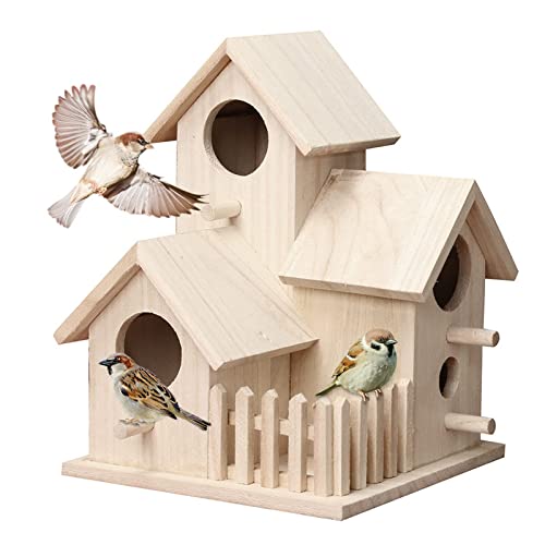 Vogelhäuser für Gartenzaun, Vogelnistkästen für kleine Vögel, Nistkästen für Rotkehlchen, Holz-Vogelhaus außen, 3-in-1, Vogelhotel für Terrasse, stehende Dekorationen, Basteln, Malen Sie Ihre eigenen (Originalholz) Vogelhäuser für Gartenzaun, Vogelnistkästen für kleine Vögel, Nistkästen für Rotkehlchen, Holz-Vogelhaus außen, 3-in-1, Vogelhotel für Terrasse, stehende Dekorationen, Basteln, Malen Sie Ihre eigenen (Originalholz) von Jannity