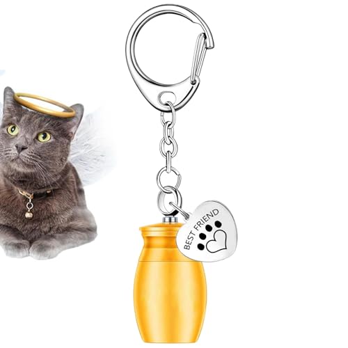 Janurium Schlüsselanhänger für Haustiere, Asche, zylinderförmig, Andenken, Pfotenabdruck, Gedenkurne, Beileidsverlust des Haustiers, Schlüsselanhänger für Hund, Katze, Welpe Janurium Schlüsselanhänger für Haustiere, Asche, zylinderförmig, Andenken, Pfotenabdruck, Gedenkurne, Beileidsverlust des Haustiers, Schlüsselanhänger für Hund, Katze, Welpe von Janurium