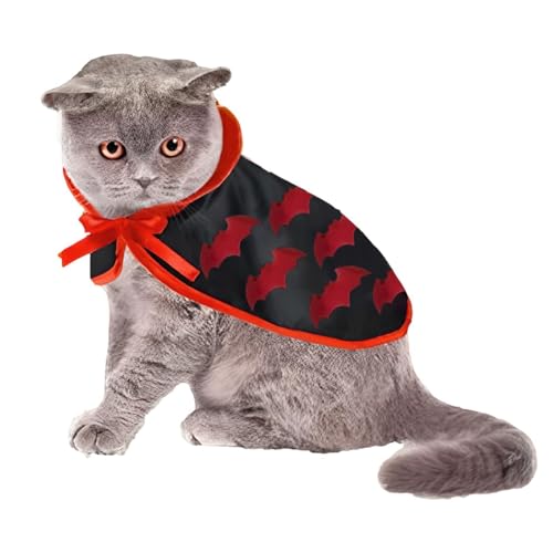 Kostüme für Katzen - Haustierkostüme für Katzen | Hundekleidung in Umhangform mit Fledermausmuster. Verleihen Sie Halloween-Atmosphäre mit Kürbismuster für Kaninchen, Hunde und Katzen Kostüme für Katzen - Haustierkostüme für Katzen | Hundekleidung in Umhangform mit Fledermausmuster. Verleihen Sie Halloween-Atmosphäre mit Kürbismuster für Kaninchen, Hunde und Katzen von Janurium