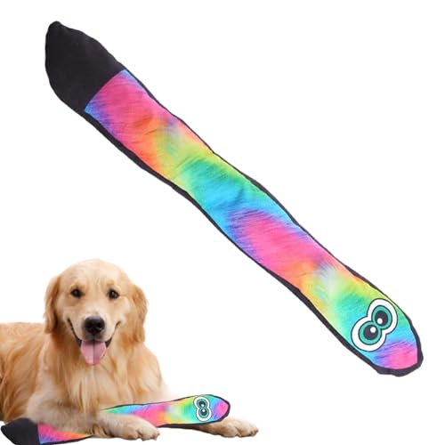 Schlangen-Hundespielzeug – leichtes Plüsch-Welpenspielzeug mit Quietschern am Schwanz | Dureble Blue Rainbow Quietschspielzeug für Haustiere, langes Hundespielzeug für große und kleine Rassen Schlangen-Hundespielzeug – leichtes Plüsch-Welpenspielzeug mit Quietschern am Schwanz | Dureble Blue Rainbow Quietschspielzeug für Haustiere, langes Hundespielzeug für große und kleine Rassen von Janurium