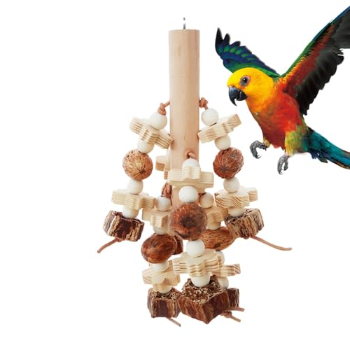 Vogelspielzeug stehend, Holzschaukel für Vögel | Holzstäbchenhalter für Papageien, Kauspielzeug | Mehrschichtiges Vogelspielzeug für Wellensittiche, mittelgroße Papageien und Vogelspielzeug stehend, Holzschaukel für Vögel | Holzstäbchenhalter für Papageien, Kauspielzeug | Mehrschichtiges Vogelspielzeug für Wellensittiche, mittelgroße Papageien und von Janurium