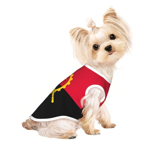Haustier-T-Shirt, atmungsaktiv, ärmellos, Angola-Flagge, für kleine und mittelgroße Katzen und Hunde, Chihuahua, Yorkie, Dackel Haustier-T-Shirt, atmungsaktiv, ärmellos, Angola-Flagge, für kleine und mittelgroße Katzen und Hunde, Chihuahua, Yorkie, Dackel von JaoXer