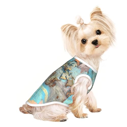Haustier-T-Shirt, atmungsaktiv, ärmellos, Cartoon-Weltkarte, für kleine und mittelgroße Katzen und Hunde, Chihuahua, Yorkie, Dackel Haustier-T-Shirt, atmungsaktiv, ärmellos, Cartoon-Weltkarte, für kleine und mittelgroße Katzen und Hunde, Chihuahua, Yorkie, Dackel von JaoXer