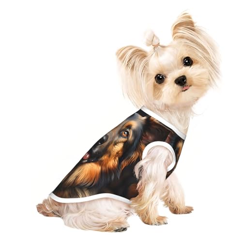 Haustier-T-Shirt, atmungsaktiv, ärmellos, Deutscher Schäferhund, für kleine und mittelgroße Katzen und Hunde, Chihuahua, Yorkie, Dackel Haustier-T-Shirt, atmungsaktiv, ärmellos, Deutscher Schäferhund, für kleine und mittelgroße Katzen und Hunde, Chihuahua, Yorkie, Dackel von JaoXer