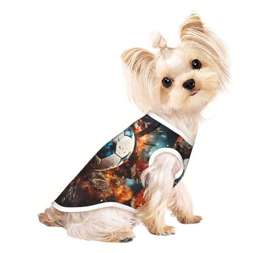 Haustier-T-Shirt, atmungsaktiv, ärmellos, Feuerwerkskörper, Fußball, für kleine und mittelgroße Katzen und Hunde, Chihuahua, Yorkie, Dackel, Größe M Haustier-T-Shirt, atmungsaktiv, ärmellos, Feuerwerkskörper, Fußball, für kleine und mittelgroße Katzen und Hunde, Chihuahua, Yorkie, Dackel, Größe M von JaoXer