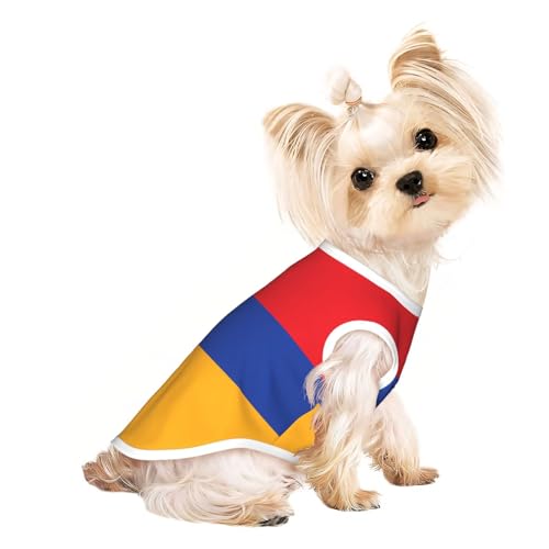 Haustier-T-Shirt, atmungsaktiv, ärmellos, Flagge von Armenien, für kleine und mittelgroße Katzen und Hunde, Chihuahua, Yorkie, Dackel Haustier-T-Shirt, atmungsaktiv, ärmellos, Flagge von Armenien, für kleine und mittelgroße Katzen und Hunde, Chihuahua, Yorkie, Dackel von JaoXer