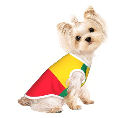 Haustier-T-Shirt, atmungsaktiv, ärmellos, Flagge von Benin, für kleine und mittelgroße Katzen und Hunde, Chihuahua, Yorkie, Dackel Haustier-T-Shirt, atmungsaktiv, ärmellos, Flagge von Benin, für kleine und mittelgroße Katzen und Hunde, Chihuahua, Yorkie, Dackel von JaoXer