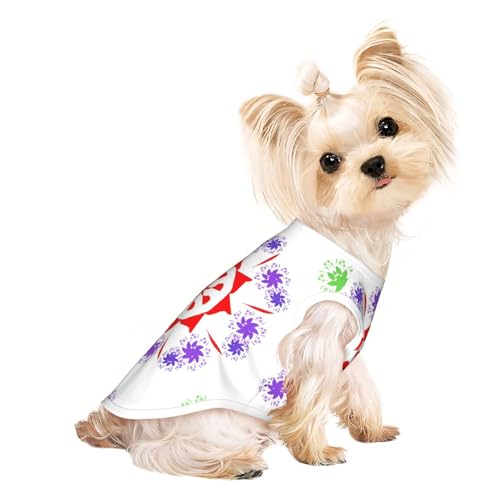Haustier-T-Shirt, atmungsaktiv, ärmellos, rotierend, violette Blumen, für kleine und mittelgroße Katzen und Hunde, Chihuahua, Yorkie, Dackel Haustier-T-Shirt, atmungsaktiv, ärmellos, rotierend, violette Blumen, für kleine und mittelgroße Katzen und Hunde, Chihuahua, Yorkie, Dackel von JaoXer