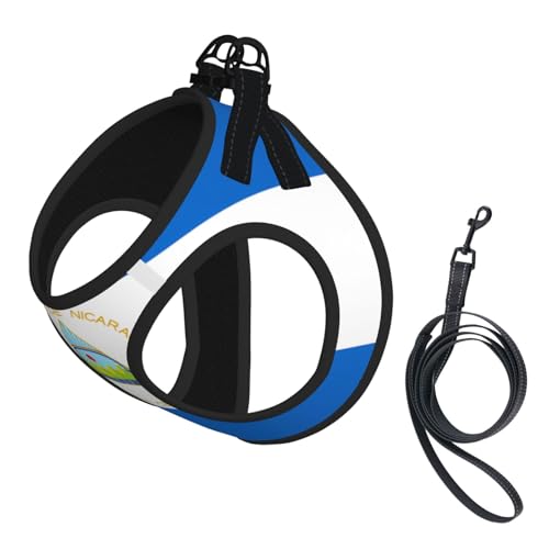 Hundegeschirr für Haustiere, Größe S, Flagge von Nicaragua, verstellbar, für Katzen und Hunde, perfekt für Spaziergänge im Freien Hundegeschirr für Haustiere, Größe S, Flagge von Nicaragua, verstellbar, für Katzen und Hunde, perfekt für Spaziergänge im Freien von JaoXer